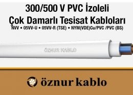 Öznur Kablo 300/500 V PVC Çok Damarlı Tesisat Kabloları