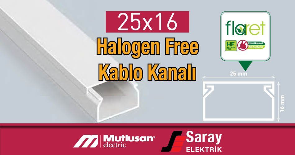Mutlusan 25x16 Halogen Free Kablo Kanalı