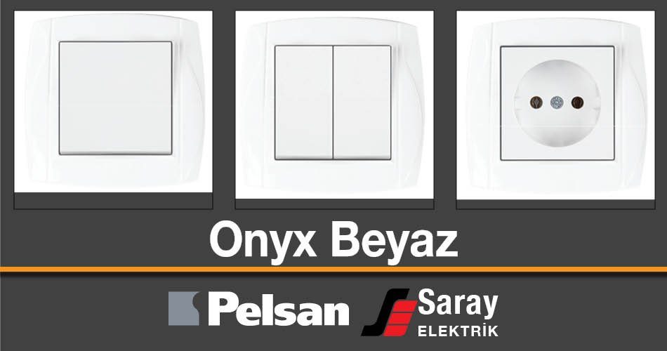 Pelsan Onyx Beyaz Anahtar Priz