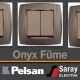 Pelsan Onyx Füme Anahtar Priz