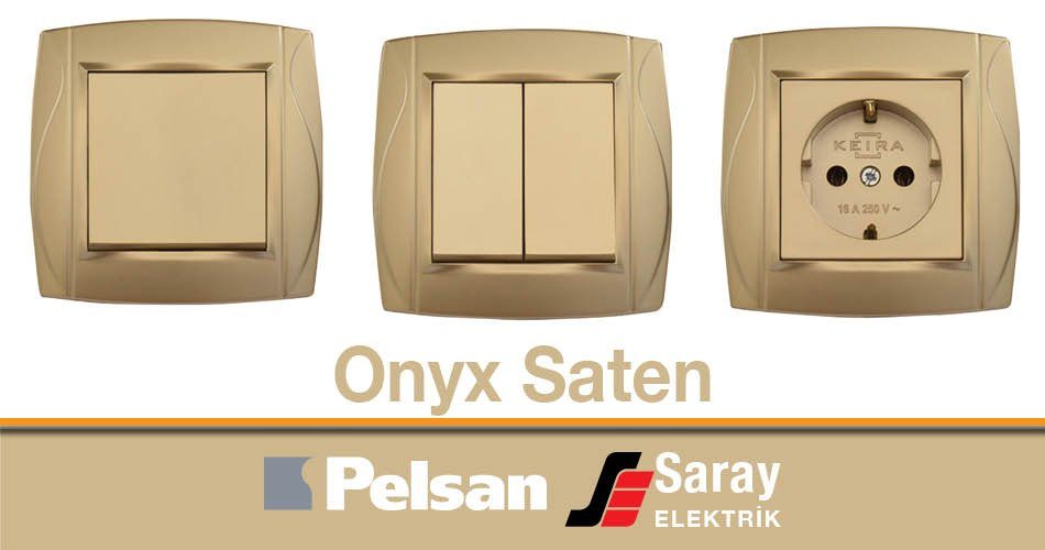 Pelsan Onyx Saten Anahtar Priz