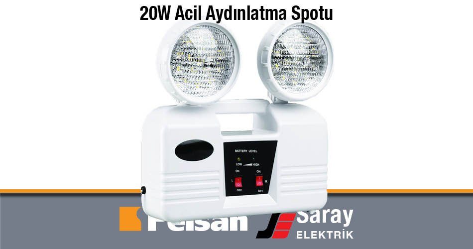 Pelsan 20W LED Acil Aydınlatma Spotu