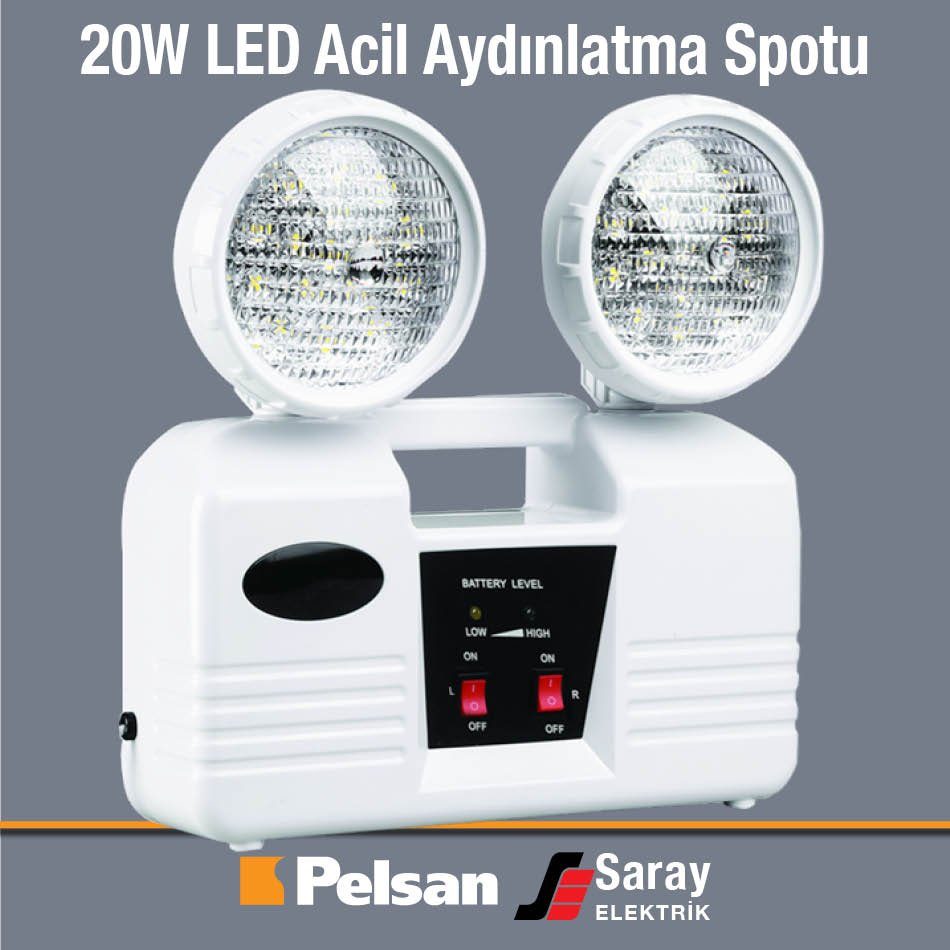 Pelsan 20W LED Acil Aydınlatma Spotu