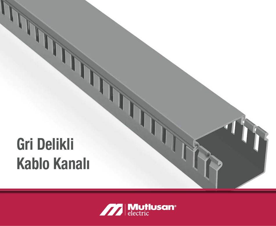 Mutlusan Gri Delikli Kablo Kanalı