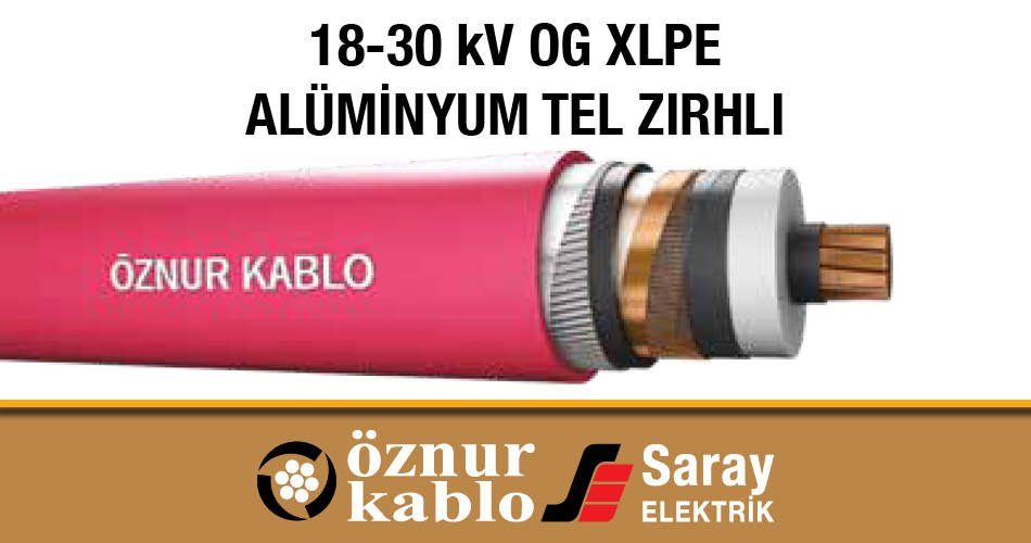 Öznur Kablo 18-30 kV Alüminyum Tel Zırhlı Kablo OG XLPE Tek Damarlı