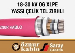 Öznur Kablo 18-30 kV Yassı Çelik Tel Zırhlı OG Kablolar XLPE İzoleli