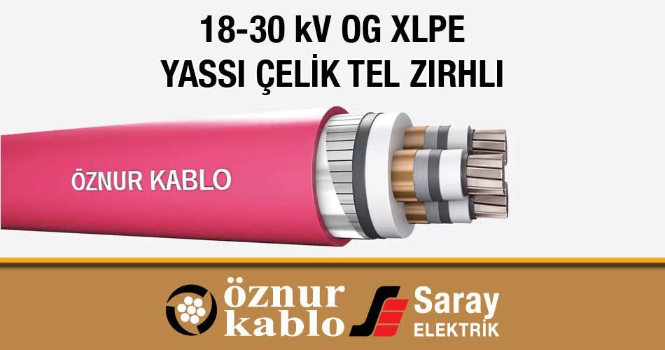 Öznur Kablo 18-30 kV Yassı Çelik Tel Zırhlı OG Kablolar XLPE İzoleli