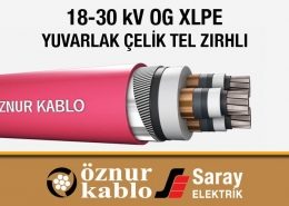 Öznur Kablo 18-30 kV Yuvarlak Çelik Tel Zırhlı OG Kablolar Yeraltı Kablosu