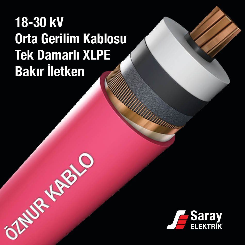 Öznur Kablo 18-30 kV Orta Gerilim Kablosu XLPE Tek Damarlı