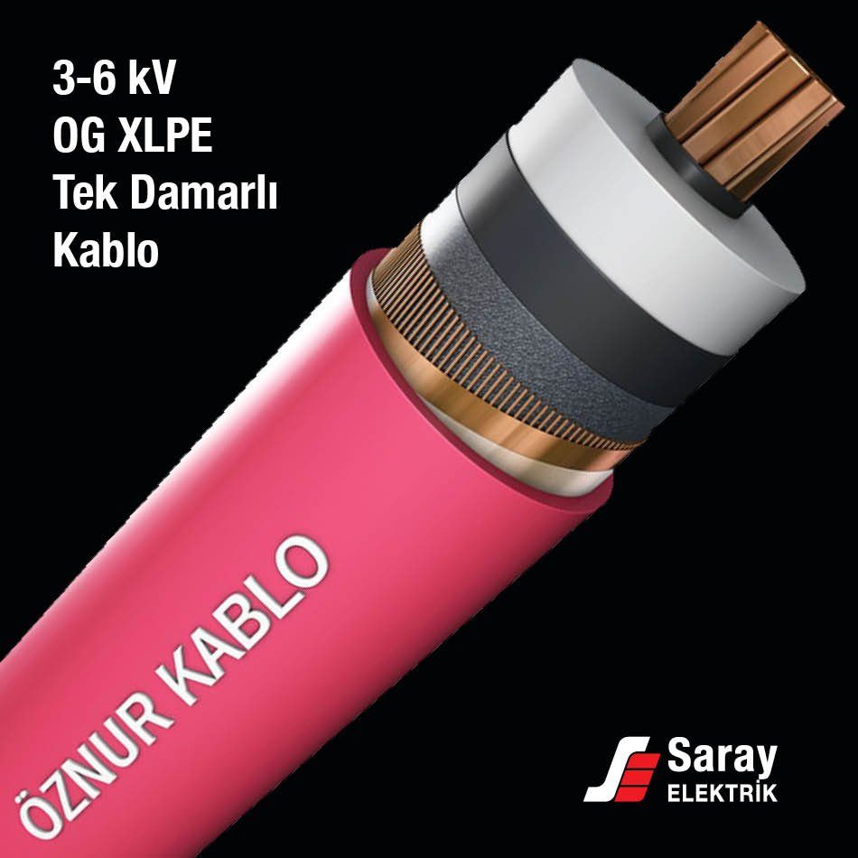 Öznur Kablo 3-6 kV OG XLPE Tek Damarlı Kablo Bakır İletken