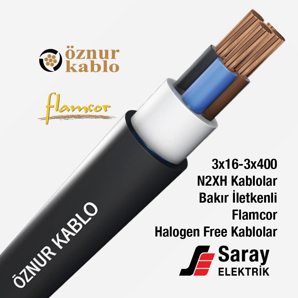 Öznur Kablo 3x16-3x400 N2XH Kablolar 0.6/1 kV XLPE Halogen Free