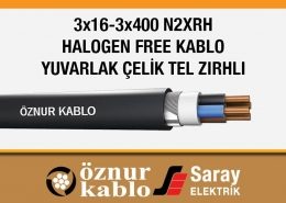 Öznur 3x16-3x400 Halogen Free Kablo N2XRH 0.6/1 kV XLPE