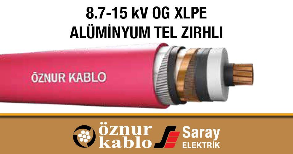 Öznur Kablo 8-15 kV Alüminyum Tel Zırhlı Kablo OG XLPE Tek Damarlı