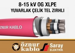 Öznur Kablo 8-15 kV Yuvarlak Çelik Tel Zırhlı OG Kablo XLPE İzoleli