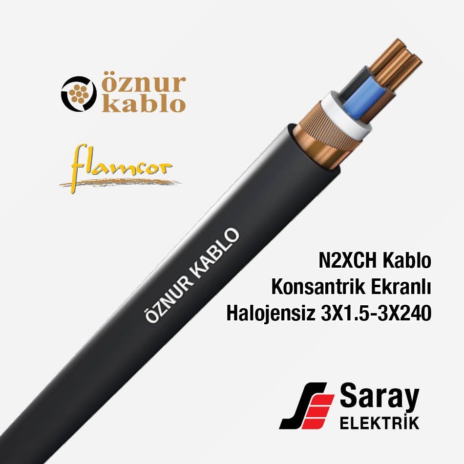 Öznur Kablo N2XCH Kablolar 3x1.5-3x240 Konsantrik Ekranlı