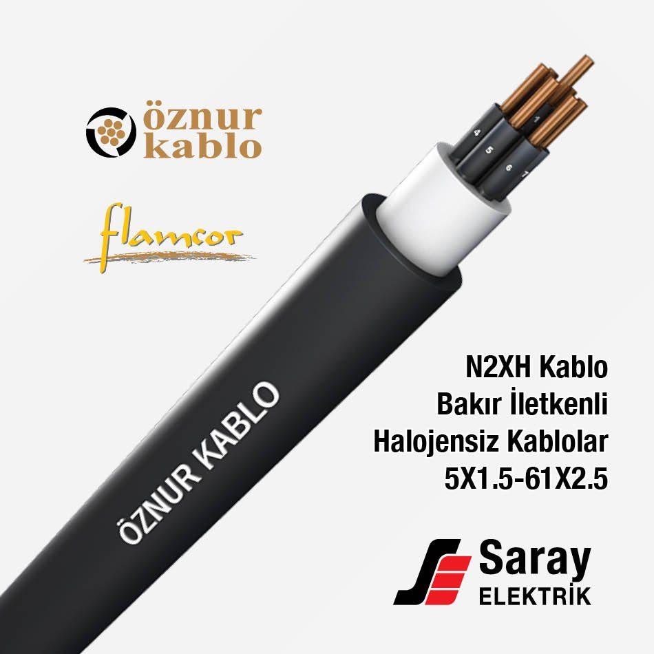 Öznur Kablo N2XH Kumanda Kabloları 5x1.5-61x2.5 0.6/1 kV Halojensiz