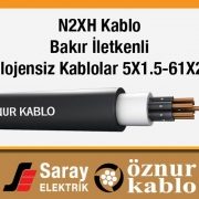 Öznur Kablo N2XH Kumanda Kabloları 5x1.5-61x2.5 0.6/1 kV Halojensiz