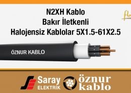 Öznur Kablo N2XH Kumanda Kabloları 5x1.5-61x2.5 0.6/1 kV Halojensiz