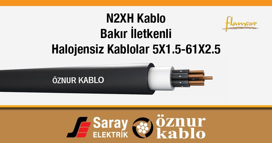 Öznur Kablo N2XH Kumanda Kabloları 5x1.5-61x2.5 0.6/1 kV Halojensiz