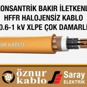 Öznur Konsantrik Bakır İletkenli Halojensiz Kablo 0.6-1 kV XLPE