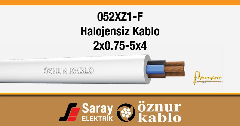 Öznur 052XZ1-F Halojensiz Kablo 300/500 V Çok Damarlı Fleksibel