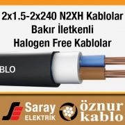 Öznur Kablo 2x1-2x240 N2XH Kablolar 2x1.5-2x240 0.6/1 kV XLPE