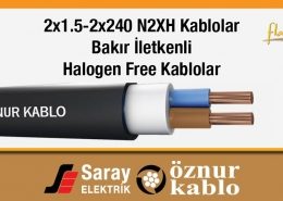 Öznur Kablo 2x1-2x240 N2XH Kablolar 2x1.5-2x240 0.6/1 kV XLPE