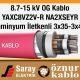 Öznur 8-15 kV Al İletkenli OG Kablo 8,7/15 kV XLPE İzoleli