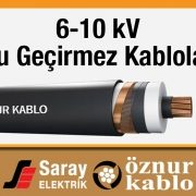 Öznur 6-10 kV Su Geçirmez Kablo XLPE Cu/XLPE/CWS/LW /PE(IEC)