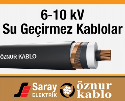 Öznur 6-10 kV Su Geçirmez Kablo XLPE Cu/XLPE/CWS/LW /PE(IEC)