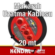 Kendal 20 mt Makaralı Uzatma Kablosu KMK220 20Mt 2x1,5 mm2