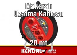 Kendal 20 mt Makaralı Uzatma Kablosu KMK220 20Mt 2x1,5 mm2