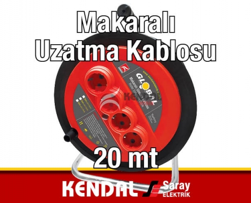 Kendal 20 mt Makaralı Uzatma Kablosu KMK220 20Mt 2x1,5 mm2