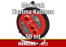 Kendal 50 metre Makaralı Uzatma Kablosu KMK150 50mt 3×1,5 mm2