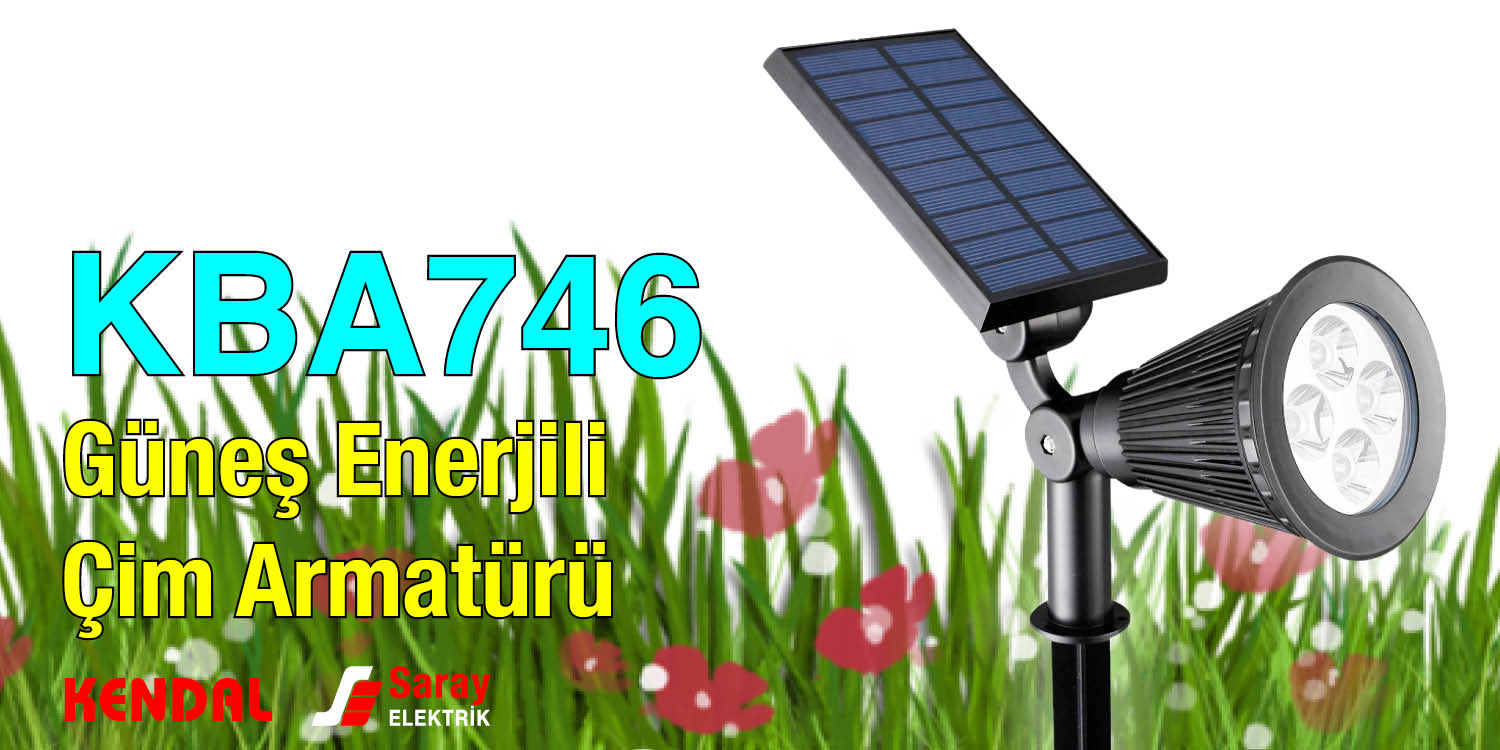 Kendal Elektrik KBA746 Güneş Enerjili Kazıklı Çim Armatürü