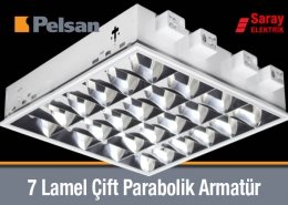 Pelsan 7 lamel Çift Parabolik Armatür