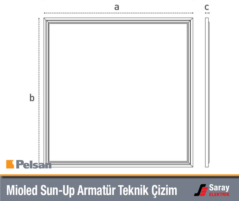 Pelsan Mioled Sun-Up Armatür Teknik Çizim