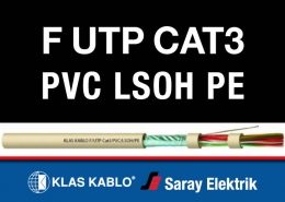 Klas Kablo F UTP Cat3 PVC LSOH PE Data İletişim Kablosu