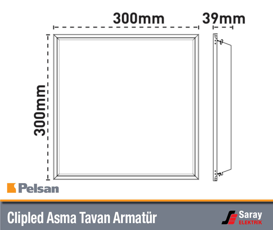 Pelsan Clipled Armatür Teknik Çizim