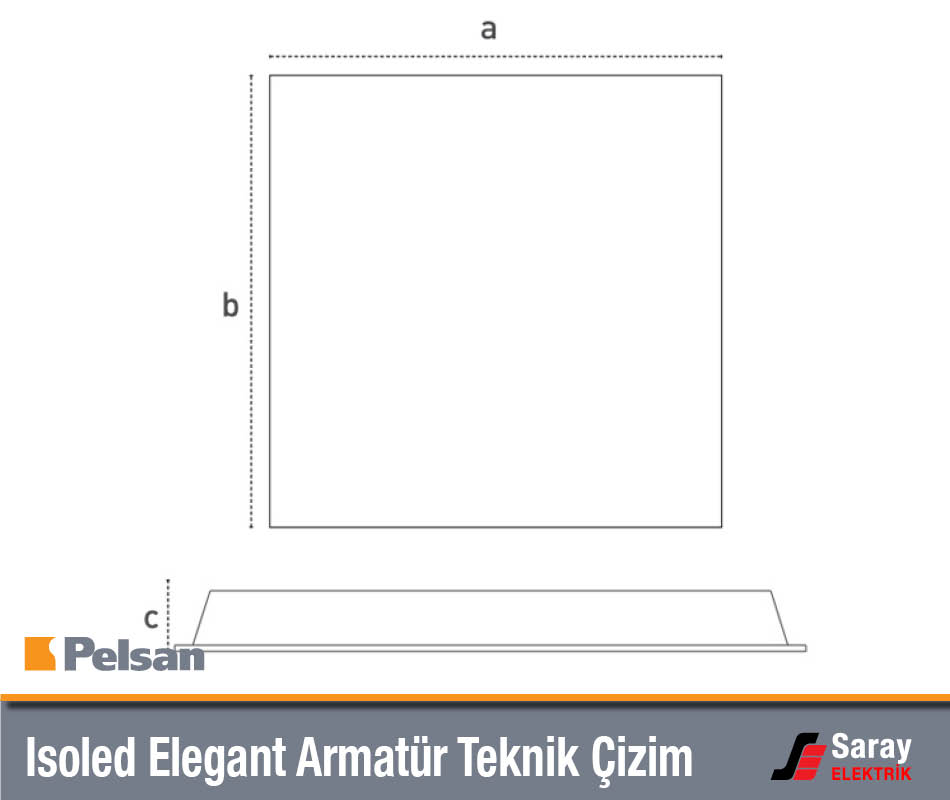 Pelsan Isoled Elegant Backlight Armatür Teknik Çizim