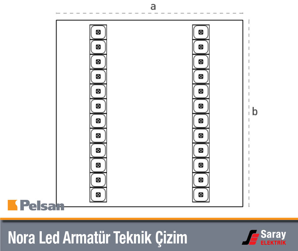 Pelsan Nora Led Armatür Teknik Çizim