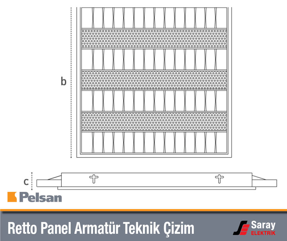 Pelsan Retto Panel Armatür Teknik Çizim