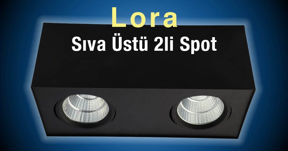 Lora Sıva Üstü 2li Spot Armatür